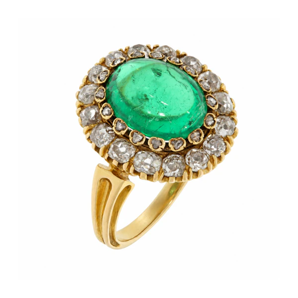 Victorian Cabochon Emerald Ring - Charlotte Sayers - image 3