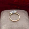 Downstairs at Grays: A very fine Three Stone Ruby & Diamond Engagement Ring mounted in 18ct Yellow Gold & Platinum, Circa 1950 - image 4