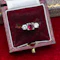 Downstairs at Grays: A very fine Three Stone Ruby & Diamond Engagement Ring mounted in 18ct Yellow Gold & Platinum, Circa 1950 - image 2