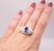 Royal Blue Ceylon Sapphire & Diamond Ring - image 2