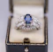 Royal Blue Ceylon Sapphire & Diamond Ring - image 3