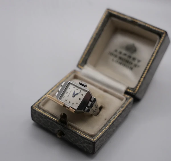 Asprey Vintage Ring Watch in Stainless Steel, Manual Winding, Circa 1940s - image 3