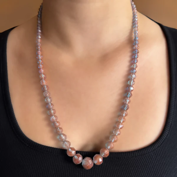 Antique Saphiret Graduated Bead Necklace - Saddingtons Jewellery Stand 375 - image 1