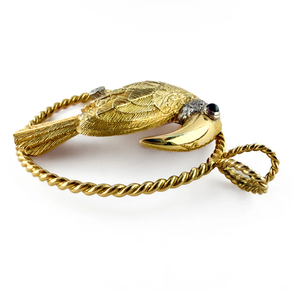 E. Wolfe & Co. Diamond and Sapphire Toucan Pendant - Saddingtons Jewellery Stand 375 - image 3