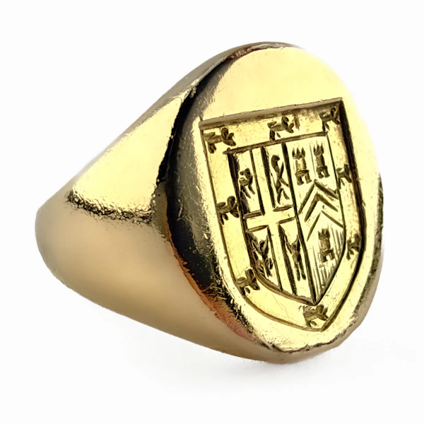 Victorian Heraldic Crest Intaglio Signet Ring - Saddingtons Jewellery Stand 375 - image 1