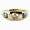 Late Victorian Sapphire & Diamond 3 Stone Gypsy Ring - Saddingtons Jewellery Stand 375 - image 1