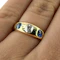 Late Victorian Sapphire & Diamond 3 Stone Gypsy Ring - Saddingtons Jewellery Stand 375 - image 4