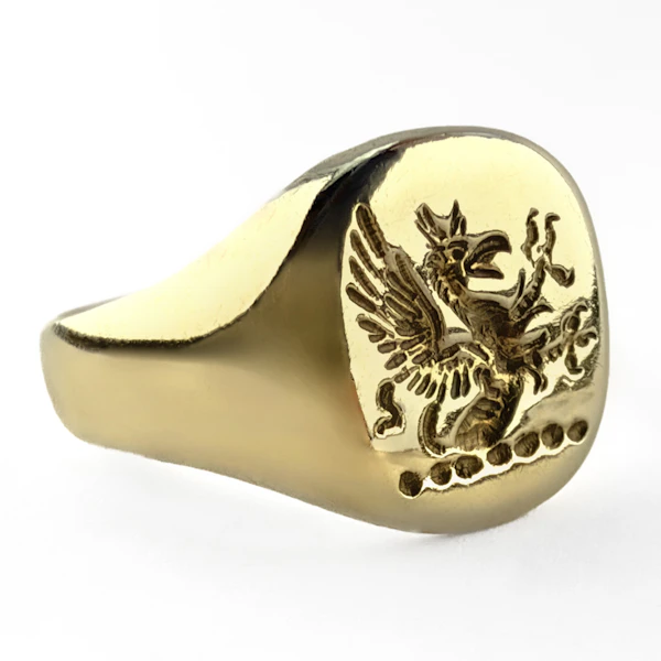 Vintage Gryphon Intaglio Signet Ring - Saddingtons Jewellery Stand 375 - image 1