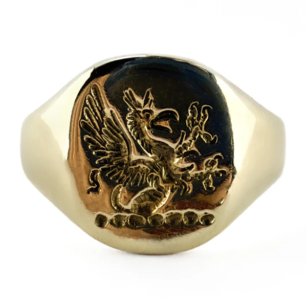 Vintage Gryphon Intaglio Signet Ring - Saddingtons Jewellery Stand 375 - image 2
