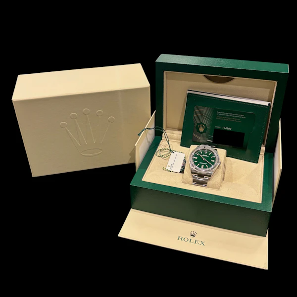 ROLEX OYSTER PERPETUAL 41 GREEN FULL SET FULL STICKERS 2023 - 124300-0005 - image 6