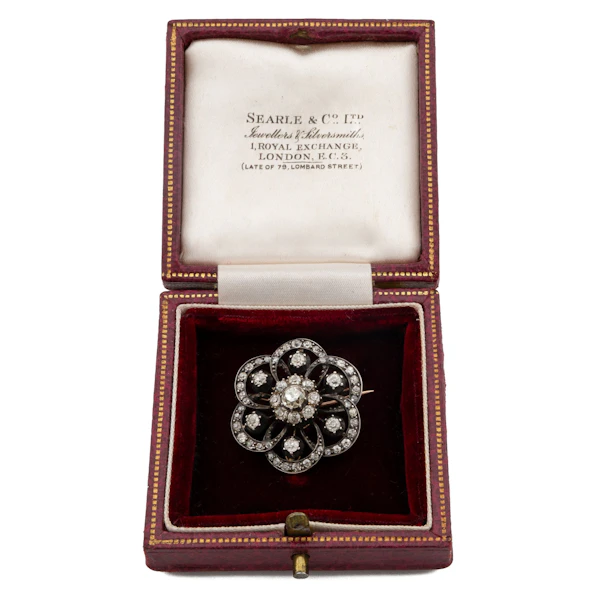 Victorian Diamond Flower Cluster Brooch Spectrum Antiques - image 1