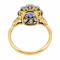 Oval sapphire & Diamond cluster ring, 18 carat yellow gold and platinum - image 2