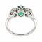 Oval emerald & diamond 3 stone ring, platinum - image 3