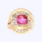 Antique Ruby, Diamond and 18ct Yellow Gold Double Row Target Cluster Ring, Circa 1850 - image 3