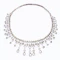 Antique French Silver-Upon-Gold Pear Cut and Old Cut Diamond Fringe Drop Tiara Necklace, Circa 1860 - image 3