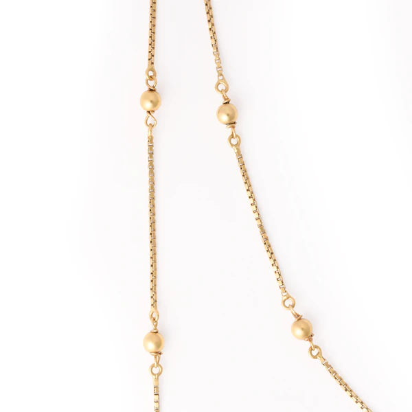 Vintage Italian 18ct Gold Ball Chain Necklace, 79cm long - image 2