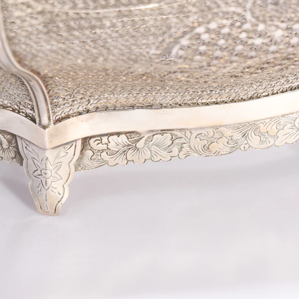 Antique Rare 18th-Century Chinese Silver Filigree Lidded Basket - image 5