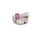 Retro Platinum Ruby & Diamond Cocktail Ring Spectrum Antiques - image 1