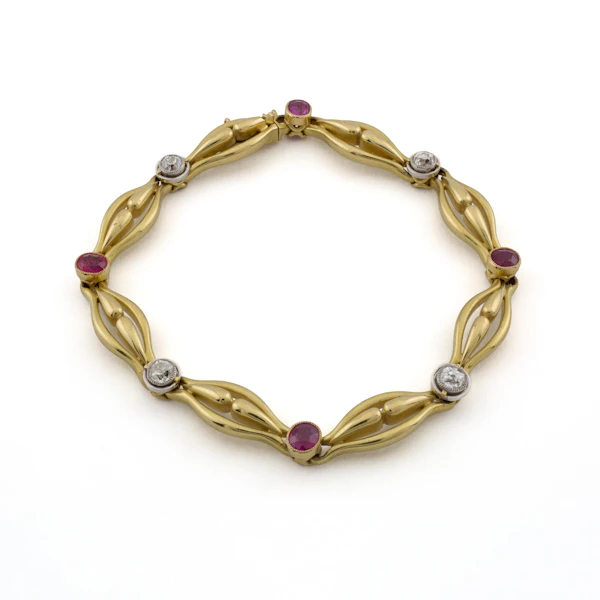 18ct Ruby and Diamond Bracelet Spectrum Antiques - image 1