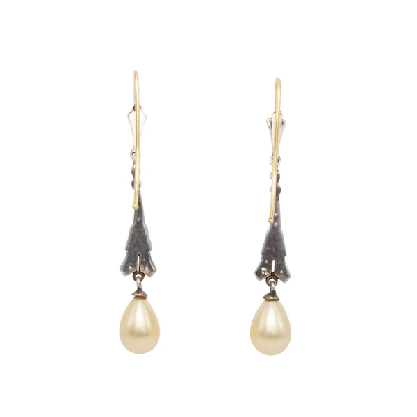 Paste Pearl Silver Drop Earrings - Charlotte Sayers - image 2