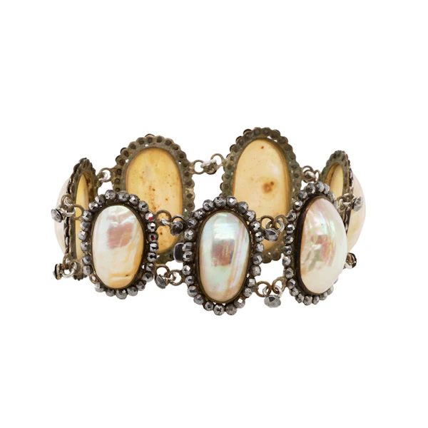 Cut Steel Mother of Pearl Bracelet - Charlotte Sayers - image 2