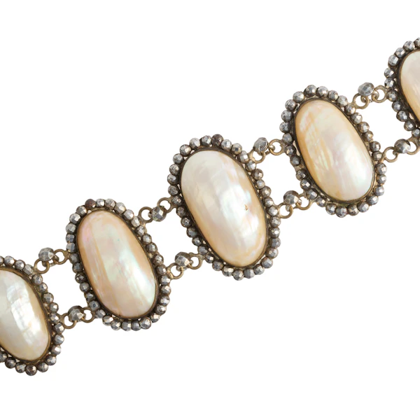 Cut Steel Mother of Pearl Bracelet - Charlotte Sayers - image 3