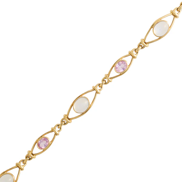 Pink Sapphire Moonstone Bracelet - Charlotte Sayers - image 2
