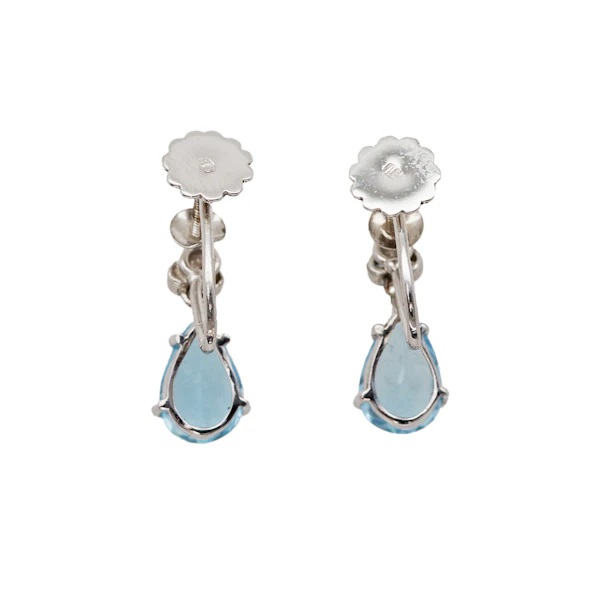 Aquamarine Diamond Drop Earrings - Charlotte Sayers - image 2