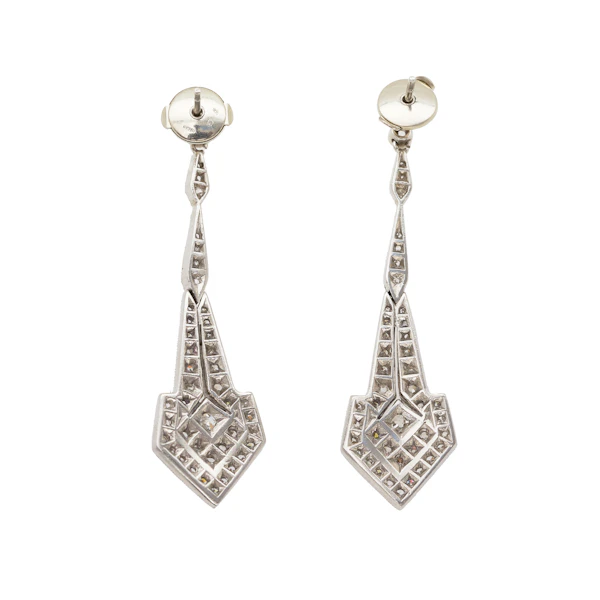 Vintage Diamond Drop Earrings - Charlotte Sayers - image 2