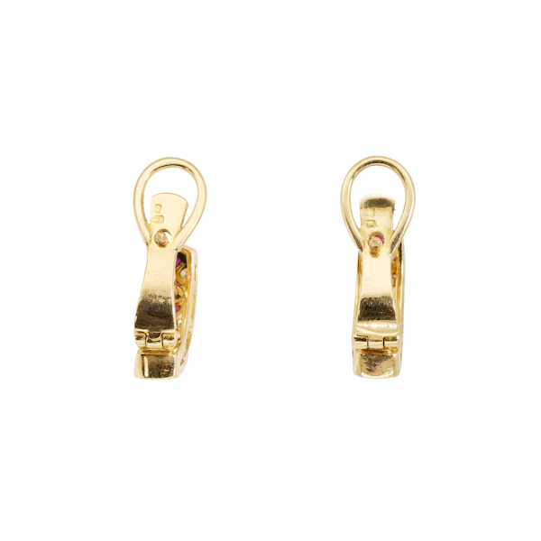 Ruby and Diamond Hoop Earrings - Charlotte Sayers - image 2