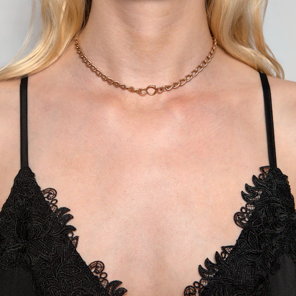Edwardian 15ct Rose Gold Open Curb Albert Chain - image 2