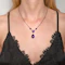 Victorian 9ct Gold Foil-Backed Amethyst and Diamond Necklace - image 2