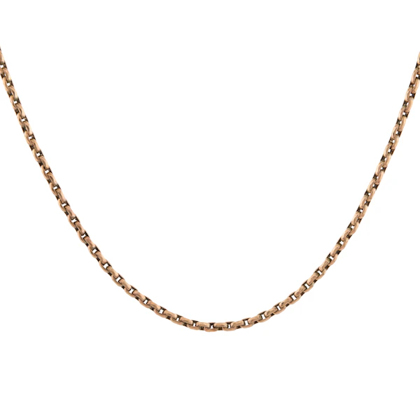 Antique 9ct Rose Gold Oval Belcher Chain Necklace c.1900 - image 1