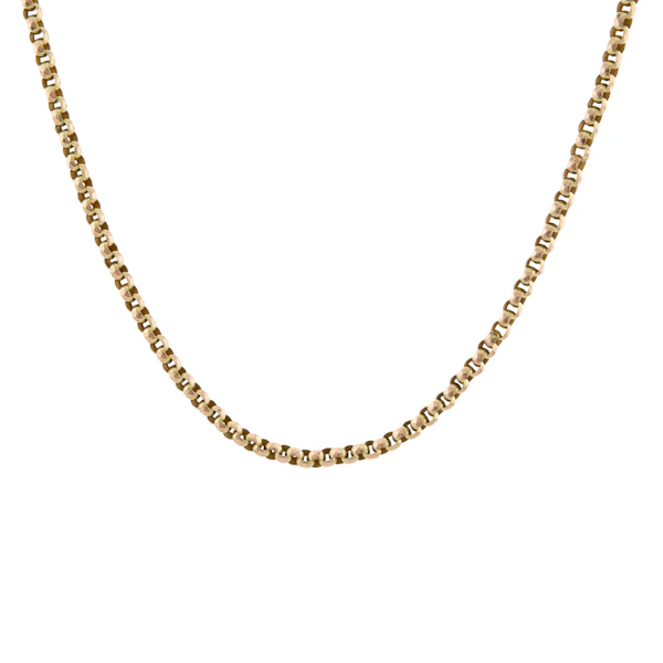 Antique 9ct Gold Faceted Belcher Guard Chain with Dog Clip c.1900 - image 1