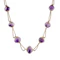 Victorian 15ct Gold Faceted Amethyst Station Necklace - image 1