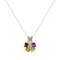 Multi-Gemstone Heart Flower Necklace in 10ct Gold - image 1