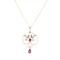 Garnet and Seed Pearl Foliate Necklace in 9ct Gold - image 1