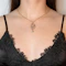 Turquoise and Seed Pearl Swallow Necklace in 9ct Gold - image 2