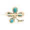 Turquoise Diamond Clover Brooch - Charlotte Sayers - image 2