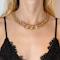 Vintage Italian 18ct Gold Woven Ring Chain Necklace - image 2