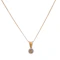 Vintage 9ct Gold Rubover Brown Diamond Pendant on Chain - image 1