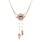 Antique Yellow Gold Amethyst & Topaz Drop Necklace - image 1