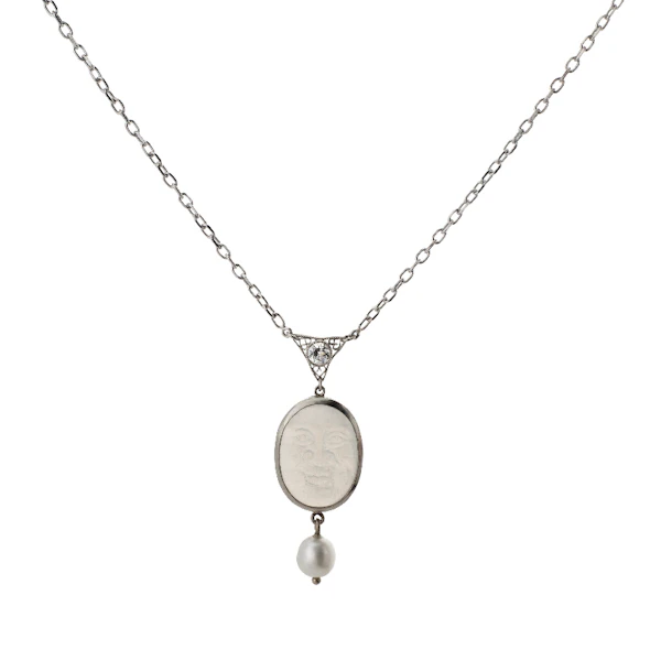 18ct Moonstone and Diamond Necklace - image 1