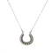 Platinum Diamond and Pearl Horseshoe Necklace - image 1