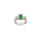 Vintage 18ct Two-Colour Gold Emerald & Diamond Trilogy Ring - image 1