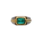 Vintage 18ct Two-Tone Gold Untreated Zambian Emerald Sugarloaf Ring - image 1
