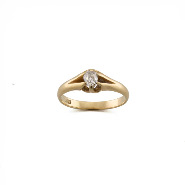 Antique 18ct Yellow Gold Old Mine Cut Diamond Solitaire Ring c.1900, Spectrum Antiques - image 1