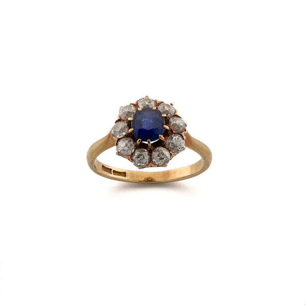 18ct Sapphire Daisy Flower and Diamond Ring, Spectrum Antiques - image 1