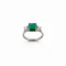 Vintage Platinum Emerald and Diamond Trilogy Ring, Spectrum Antiques - image 1