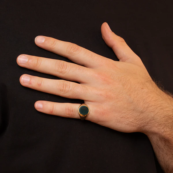 9ct Yellow Gold Bloodstone Signet Ring, Spectrum Antiques - image 2